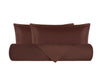 Parure Copripiumino in raso di puro cotone DELUXE 3 volani Cacao