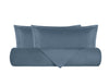 Parure Copripiumino in raso di puro cotone DELUXE 3 volani Grigio Ferro