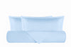 Parure Copripiumino in raso di puro cotone DELUXE 3 volani Azzurro