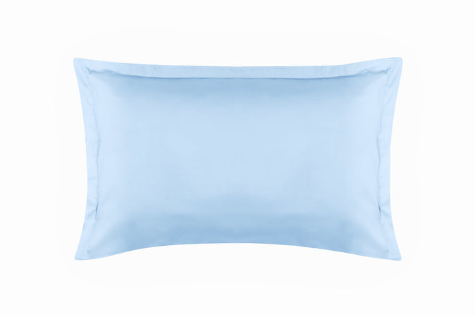 Parure Copripiumino in raso di puro cotone DELUXE 3 volani Azzurro