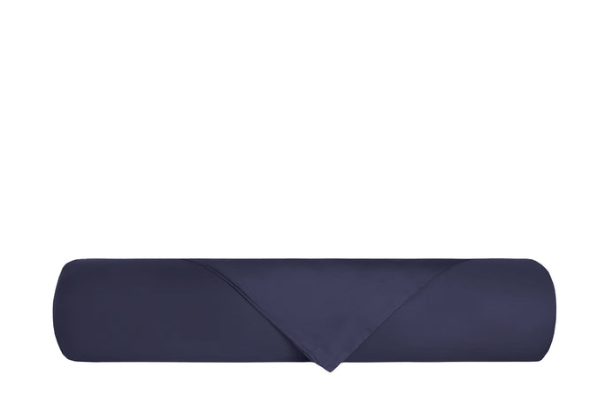 Parure Copripiumino in raso di puro cotone DELUXE 3 volani Blu Notte