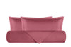 Parure Copripiumino in raso di puro cotone DELUXE 3 volani Lampone