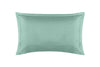 Coppia Di Federe in Raso di Puro Cotone DELUXE 3 Volani Verde Acqua