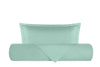 Parure Copripiumino in raso di puro cotone DELUXE 3 volani Verde Acqua