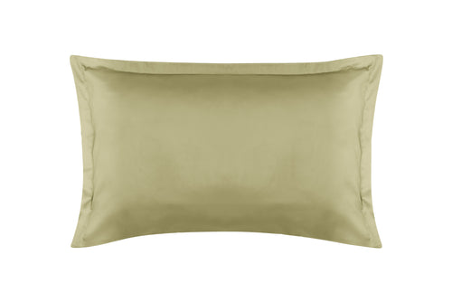 Coppia Di Federe in Raso di Puro Cotone DELUXE 3 Volani Verde Oliva