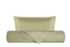 Parure Copripiumino in raso di puro cotone DELUXE 3 volani Verde Oliva