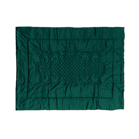 Plaid Arredo  140 x 180 cm in Raso di puro cotone Verde Smeraldo