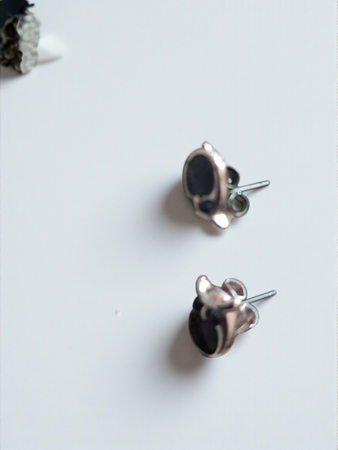 ✨ Descrizione: Set in stile Y2K composto da: ? Bracciale in argento 925 con design osso di serpente, misura 19 cm, lucente, raffinato e perfetto da abbinare ad altri accessori. ? Orecchini in acciaio con pietra nera, dal fascino elegante e retrò, per