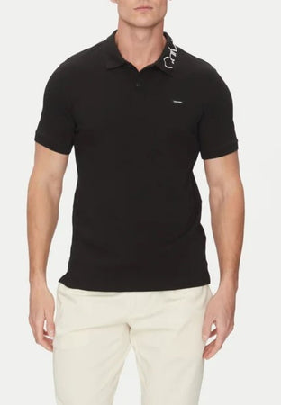 calvin klein POLO STRETCH PIQUE LOGO COLLAR POLO da uomo