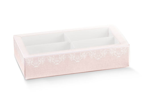 Quadretto + fascetta + inserto Florentina Chantilly Rosa Scatolina Nascita Bimba