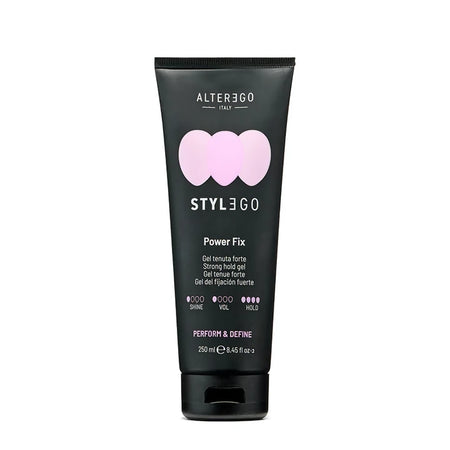 Alterego stylego power fix 250 ml, gel fluido con effetto di tenuta forte, crea loook scolpiti, definiti e lucidi
