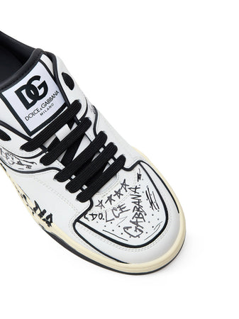 Dolce &amp; Gabbana Sneakers in Nappa con Stampa Graffiti da uomo