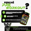 T-rex integratori pre workout, energy drink potente con creatina monoidrata, citrullina, taurina, arginina, beta alanina e vitamine - senza caffeina, 250 g (Tropical, 250 g (confezione da 1))