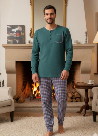 Pigiama Uomo Autunno/Inverno Karelpiù KY7137PLU in Caldo Cotone Interlock