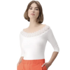 Oroblu Pull-On Tops Cotton Lace 3/4 Sleeve VOBT67586 S43