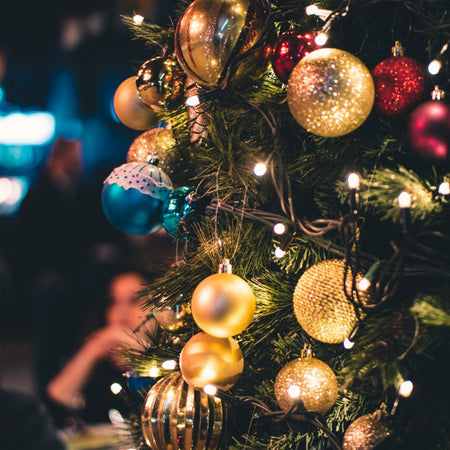 Palline per albero di Natale decorato, in Foam, color Champagne, Glitterate, da Ø 8 cm, 12 pezzi