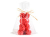 Candela a forma di coniglio con fiocco e superficie a rose 11,5 cm