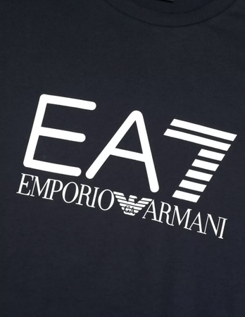 Emporio Armani T-Shirt Uomo Girocollo 7 Lines in Jersey Di Misto Cotone Asv