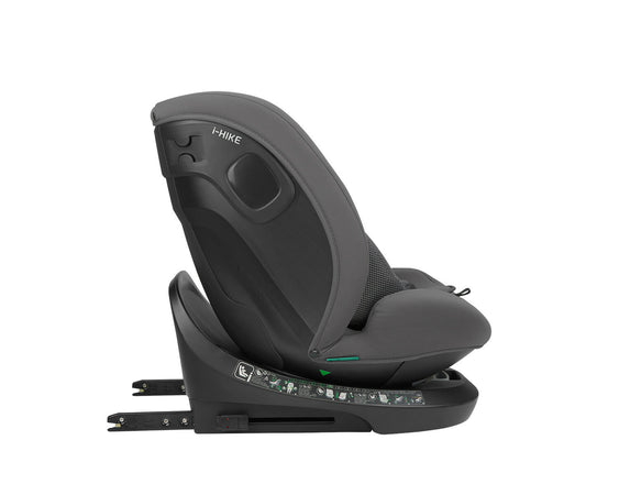 KIKKABOO Seggiolino Auto 40-150 cm i-Hike i-SIZE Dark Grey - Seggiolino Auto con Base Isofix, Da 40 a 150 cm, Omologato ECE R129/03, Girevole A 360° E Reclinabile, Gruppo 0+/1/2/3 Da 0 A 12 Anni, Dark Grey, grigio