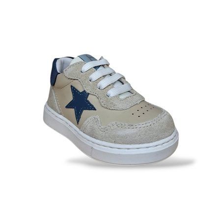 Scarpe Primi Passi Balducci Cita Pelle Beige Bluette Made in Italy Bambino