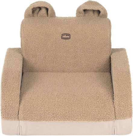 CHICCO Twist Poltroncina per Bambini Trasformabile in Sdraio e Divanetto, Sedia per Bambini con 3 Configurazioni, Comoda e Leggera, Si Trasforma con 1 Gesto - Per Bambini 12+ Mesi - colore TEDDY beige