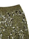 Gucci Gonna in Maglia Verde Militare con Paillettes da donna