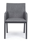 Sedia con braccioli Owen, struttura in alluminio, cuscini imbottiti comodi