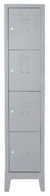 Armadio casellario in metallo verniciato grigio a 4 vani cm. 35x38/50x180h
