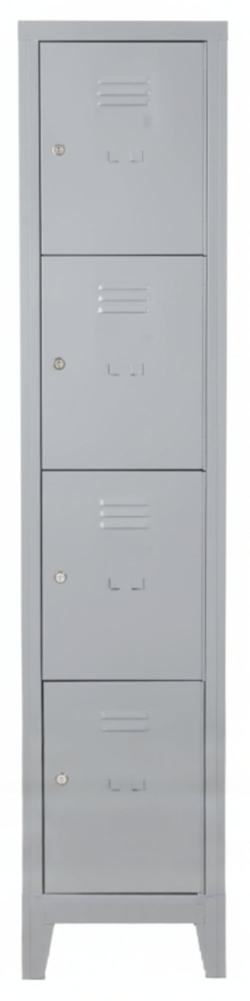 Armadio casellario in metallo verniciato grigio a 4 vani cm. 35x38/50x180h
