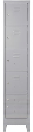 Armadio casellario in metallo verniciato a 5 vani cm. 35x38/50x180h