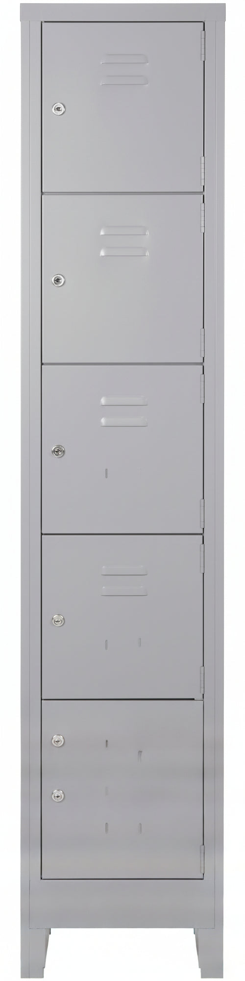 Armadio casellario in metallo verniciato a 5 vani cm. 35x38/50x180h