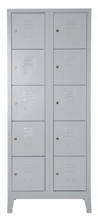 Armadio casellario in metallo verniciato a 10 vani cm. 66x38/50x180h