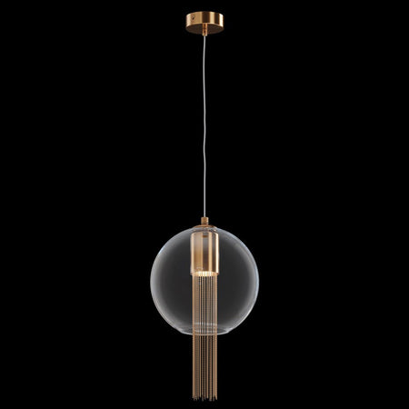 Sospensione Contemporanea Flusso Grande In Metallo Bronzo 1 Luce