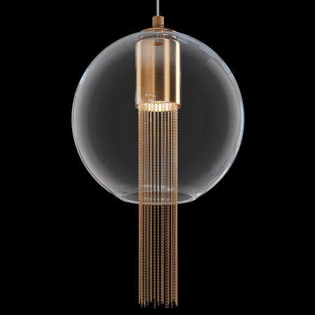 Sospensione Contemporanea Flusso Grande In Metallo Bronzo 1 Luce