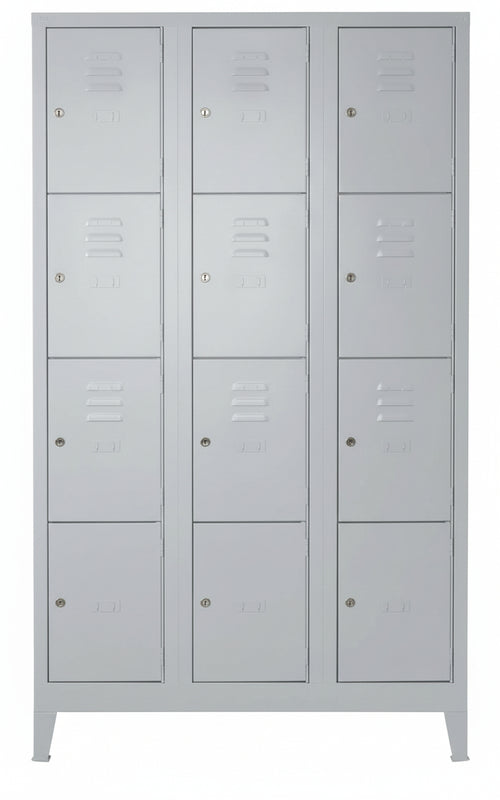 Armadio casellario in metallo verniciato a 12 vani per ufficio cm. 98x38/50x180h