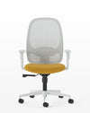 Poltroncina ergonomica per SMART WORKING in tessuto o ecopelle con braccioli fissi