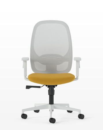Poltroncina ergonomica per SMART WORKING in tessuto o ecopelle con braccioli fissi