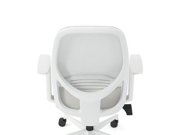 Poltroncina ergonomica per SMART WORKING in tessuto o ecopelle con braccioli fissi