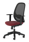 Poltroncina ergonomica per SMART WORKING in tessuto o ecopelle con braccioli fissi