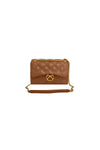 Borsa matelassé con catena dorata cannella