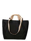 Borsa donna shopper 1ª Classe nera in tessuto tecnico capiente con tasca zip