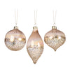 Pallina in vetro color oro per albero di Natale da Ø 8 cm, set da 3 pezzi