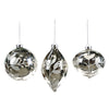 Pallina in vetro color argento per albero di Natale da Ø 10 cm, set da 3 pezzi