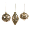Pallina in vetro color oro per albero di Natale da Ø 8 cm, set da 3 pezzi