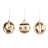Pallina in vetro color oro e bianco per albero di Natale da Ø 8 cm, set da 3 pezzi