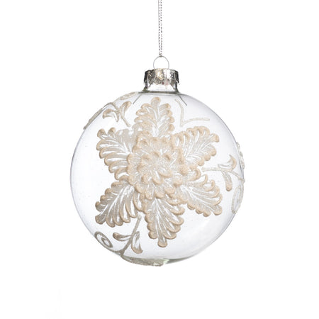 Pallina in vetro trasparente con decorazioni per albero di Natale da Ø 10 cm