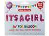 Palloncini in Foil 16'' 'It's a Girl'