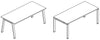 Scrivania in legno da ufficio con gambe metalliche a cavalletto o a ponte cm. 120/160/200x80x73,4h