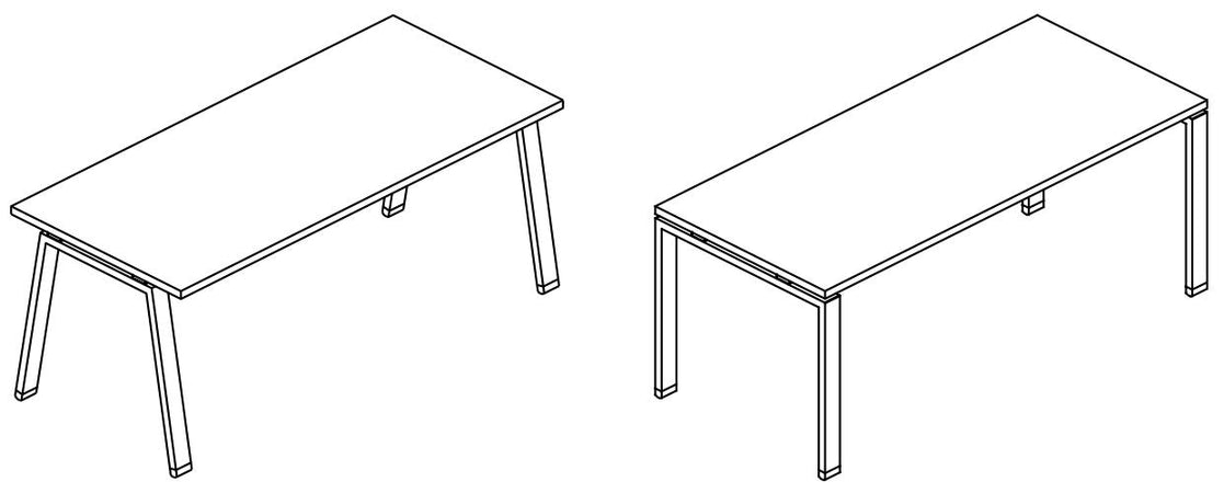 Scrivania direzionale in legno con gambe metalliche a cavalletto o a ponte cm. 180/200x90x73,4h