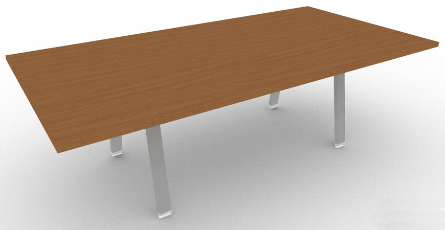 Tavolo riunione in legno per ufficio con gambe metalliche a cavalletto cm. 210/280x120x73,4h